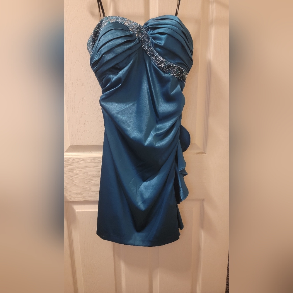 Strapless Teal Dress